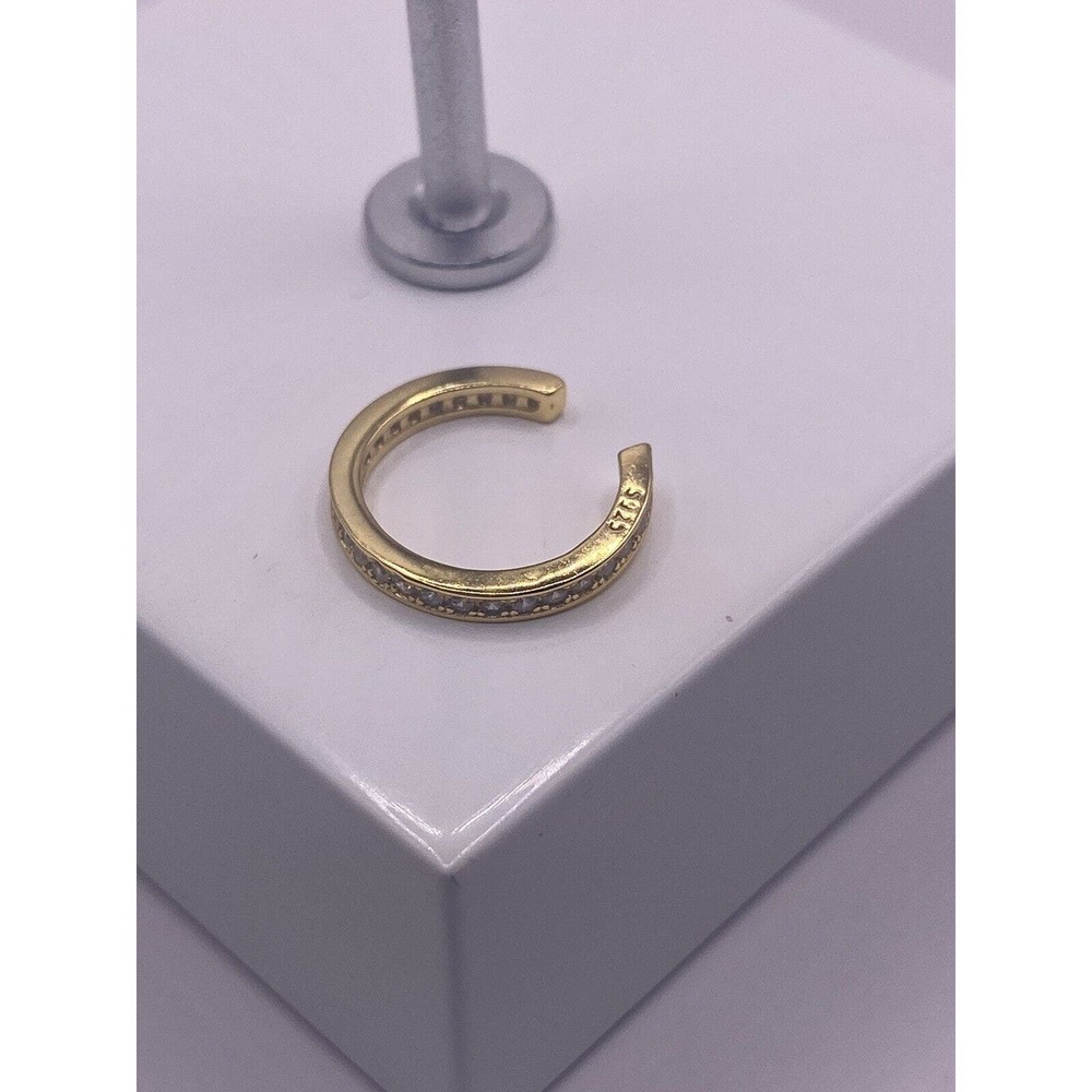 Beautiful Gold Plated Cz Hoop Style Clip Earring